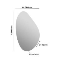 Pebble Backlit Wall Mirror with Battery Operated Lights 50 x 80cm - Apollo