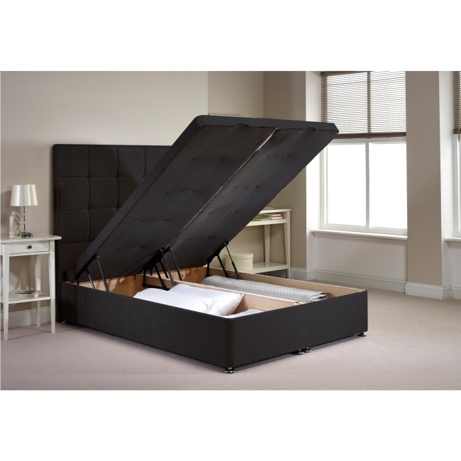 Appleton Ottoman Double Bed Frame in Charcoal Chenille Fabric