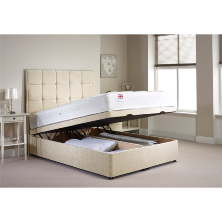 Appleton Ottoman Double Bed Frame in Caramel Chenille Fabric