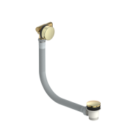 Brushed Brass Overflow Bath Filler Tap & Click Clack Waste - Arissa