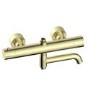 Brushed Brass Round Thermostatic Mixer Shower Set with Bath Filler Spout - Arissa