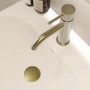 Brushed Brass Fluted Mono Basin Mixer Tap with Waste - Arissa