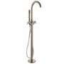 Brushed Brass Freestanding Bath Shower Mixer Tap With Cross Head Handles - Arissa