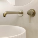 ARBBFWMBM Brushed Brass Fluted Wall Mounted Basin Mixer Tap - Arissa