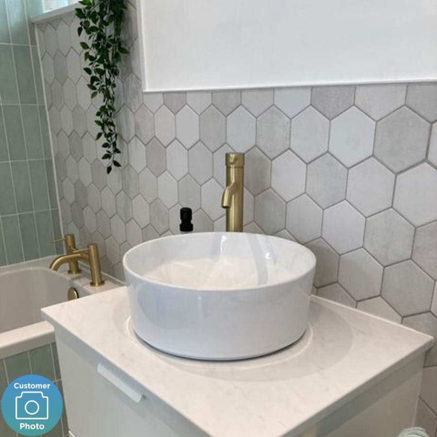Tall Brushed Brass Mono Basin Mixer Tap - Arissa
