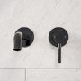Black Chrome Wall Mounted Basin Mixer Tap - Arissa