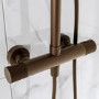 Brushed Bronze 2 Outlet Thermostatic Mixer Shower Set With Fluted Handles - Arissa