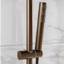 Brushed Bronze 2 Outlet Thermostatic Mixer Shower Set With Fluted Handles - Arissa