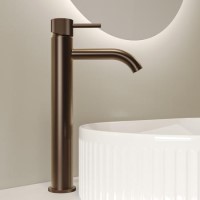 Brushed Bronze Fluted Tall Basin Mono Mixer Tap - Arissa