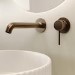 Brushed Bronze Fluted Wall Mounted Basin Mixer Tap - Arissa