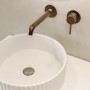 Brushed Bronze Fluted Wall Mounted Basin Mixer Tap - Arissa