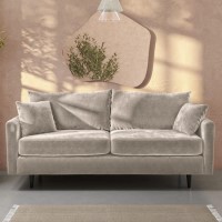 GRADE A3 - Beige 3 Seater Chenille Fabric Pocket Sprung Sofa - Archie