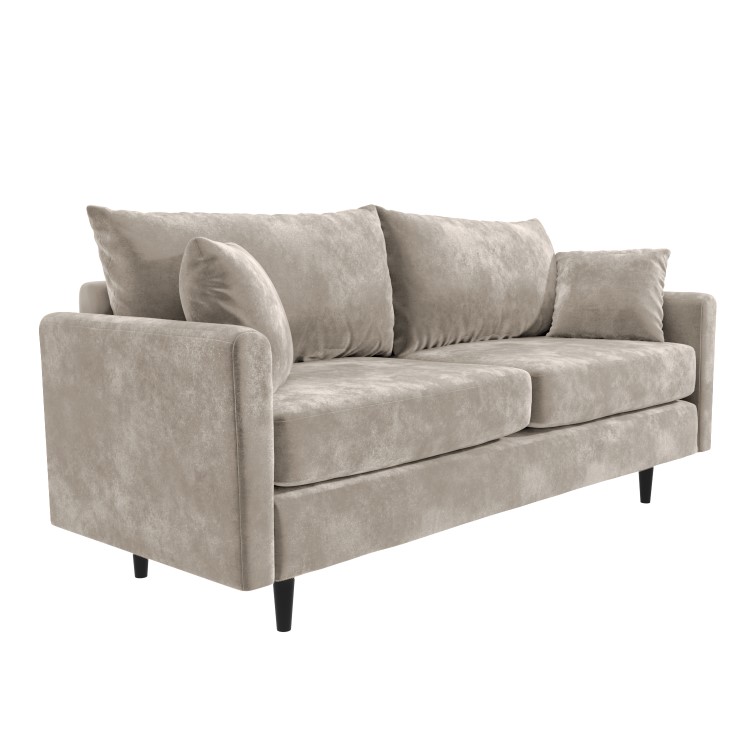 GRADE A3 - Beige 3 Seater Chenille Fabric Pocket Sprung Sofa - Archie