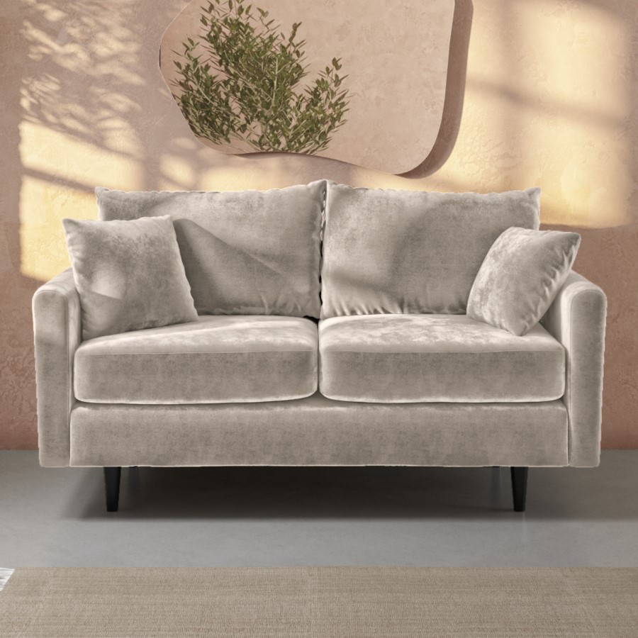 GRADE A2 - Beige 2 Seater Chenille Fabric Pocket Sprung Sofa - Archie