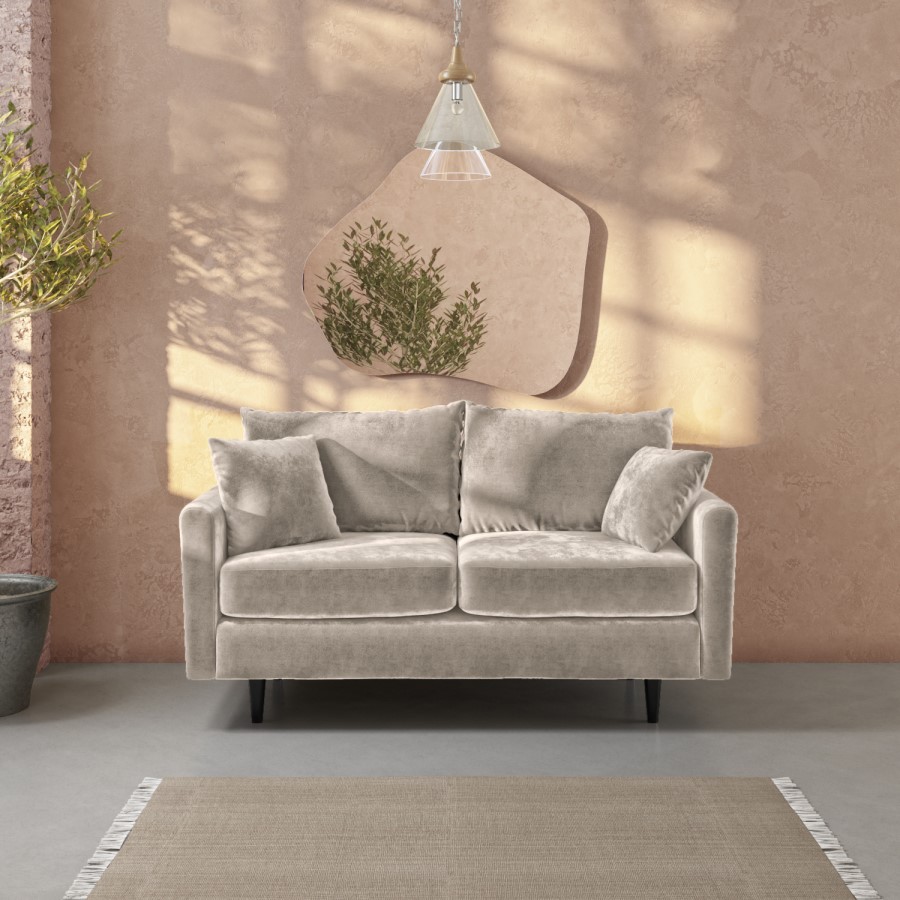 GRADE A2 - Beige 2 Seater Chenille Fabric Pocket Sprung Sofa - Archie