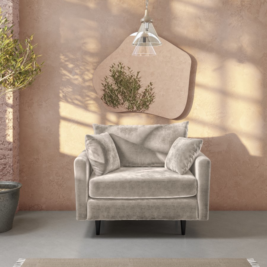 GRADE A2 - Beige Fabric Pocket Sprung Loveseat - Archie