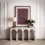 Large White Marble Effect Console Table - Archie