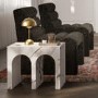 Large Rectangular White Marble Effect Side Table - Archie