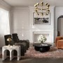 Large Rectangular White Marble Effect Side Table - Archie
