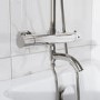 Chrome Round Thermostatic Mixer Shower Set with Bath Filler Spout - Arissa