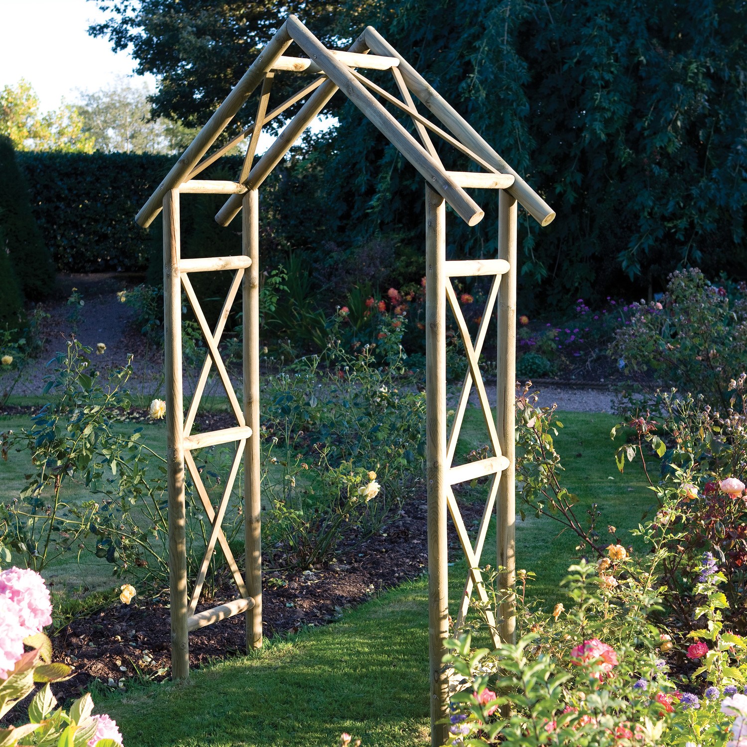 Rustic Arches Rowlinson Rustic Wooden Garden Arch - Furniture123
