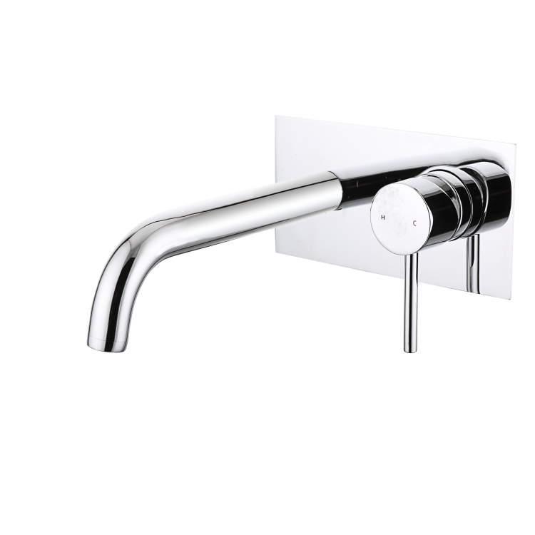 Chrome Wall Mounted Bath Tap With Backing Plate - Arissa