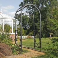 Rowlinson Wrenbury Black Metal Round Top Garden Arch