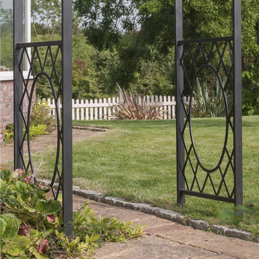 Rowlinson Wrenbury Black Metal Round Top Garden Arch