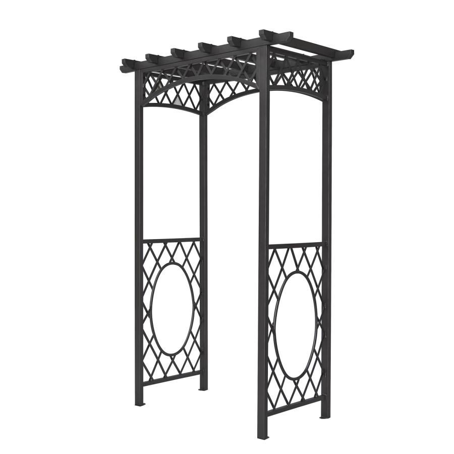 Rowlinson Wrenbury Dark Grey Metal Garden Arch