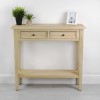 Narrow Light Wood Console Table with Drawers - Arelette