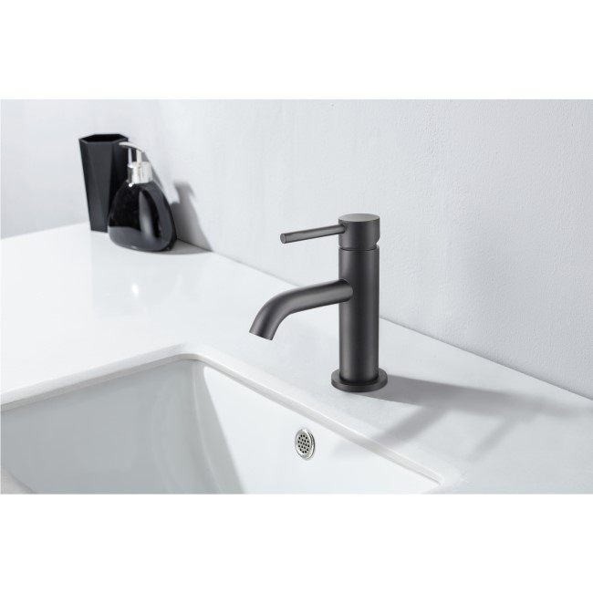 Gunmetal Cloakroom Mono Basin Mixer Tap With Waste - Arissa