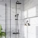 Gunmetal Grey Thermostatic Bar Mixer Shower Set with Slide Rail Kit & Hand Shower - Arissa