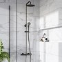Gunmetal Grey Thermostatic Mixer Shower with Round Overhead & Hand Shower - Arissa