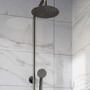 Gunmetal Grey Thermostatic Mixer Shower with Round Overhead & Hand Shower - Arissa