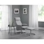 Recliner Chair with Stool in Grey Fabric - Aria Julian Bowen