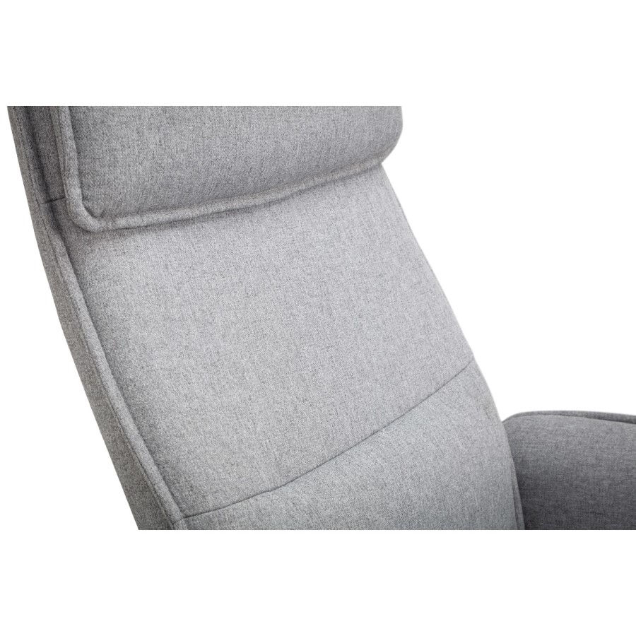 Recliner Chair with Stool in Grey Fabric - Aria Julian Bowen