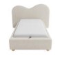 Cream Upholstered Single Ottoman Bed with Curved Headboard - Aria