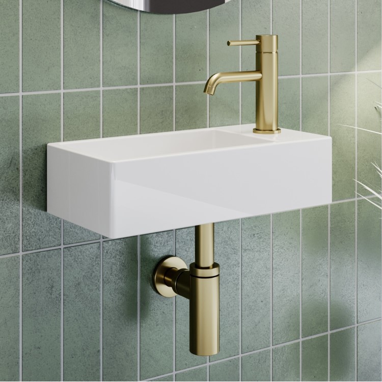 Brushed Brass Cloakroom Mono Basin Mixer Tap - Arissa