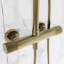 Brushed Brass 2 Outlet Thermostatic Mixer Shower Set With Fluted Handles - Arissa