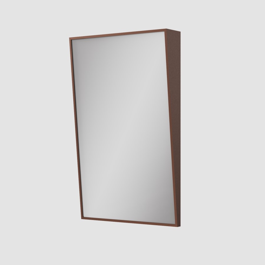 Rectangular Bronze Angled Bathroom Mirror 500 x 800mm - Arissa