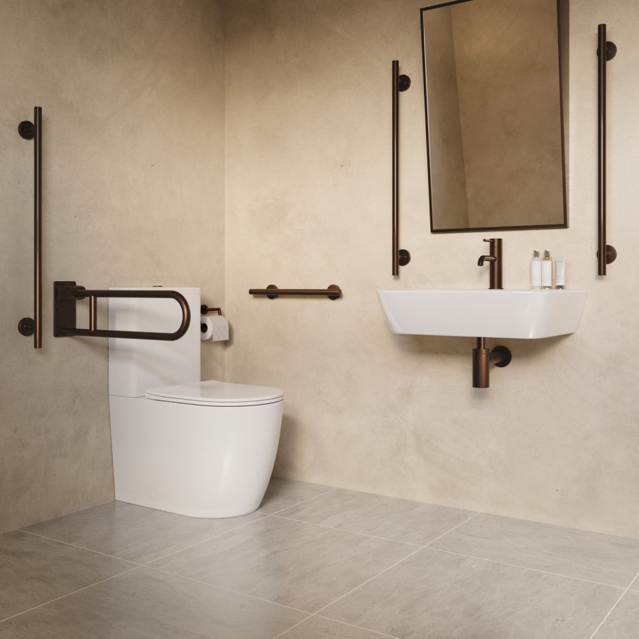Bronze Bathroom Grab Rail 700 x 77mm - Arissa
