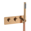 ARIBZ2OVWH Brushed Bronze 2 Outlet Concealed Thermostatic Shower Valve with Integrated Hand Shower - Arissa