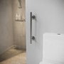 Gunmetal Grey Bathroom Grab Rail 450 x 77mm - Arissa