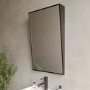 Rectangular Gunmetal Grey Angled Bathroom Mirror 500 x 800mm - Arissa