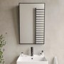 Rectangular Gunmetal Grey Angled Bathroom Mirror 500 x 800mm - Arissa