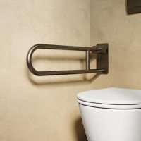 Gunmetal Grey Folding Bathroom Grab Rail 600 x 160mm - Arissa