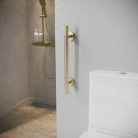 Brass Knurled Bathroom Grab Rail 350 x 77mm - Arissa