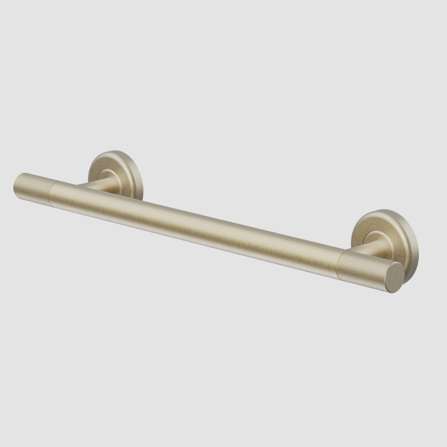 Brass Knurled Bathroom Grab Rail 450 x 77mm - Arissa