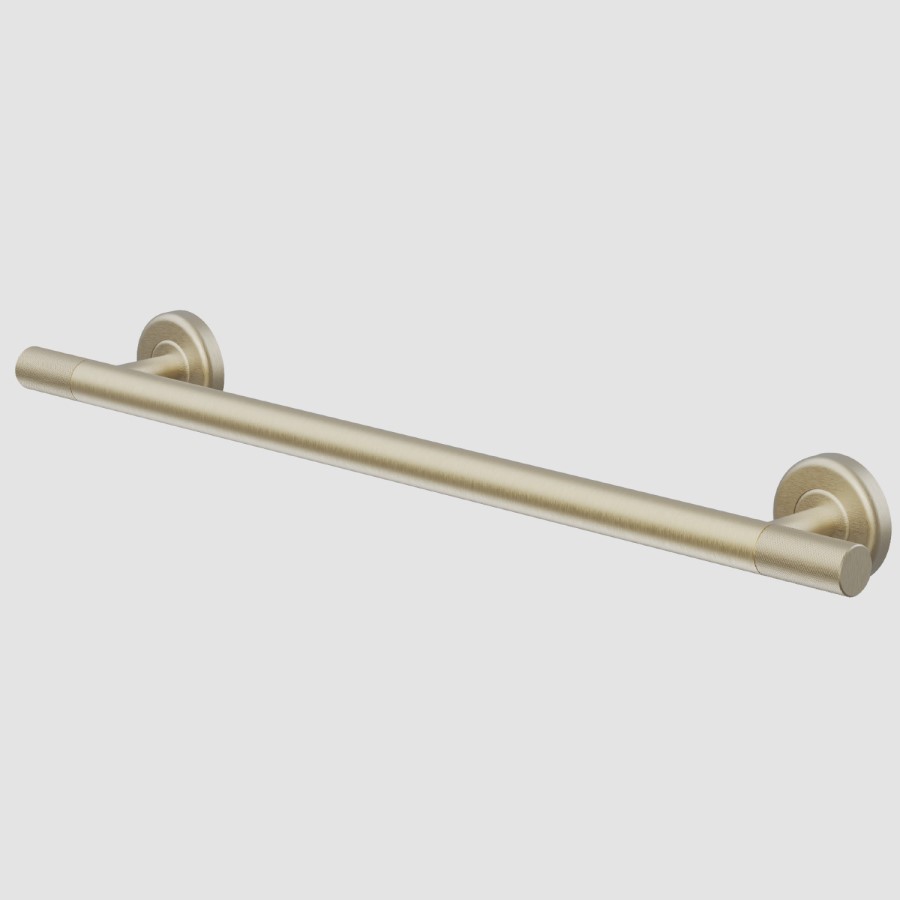 Brass Knurled Bathroom Grab Rail 600 x 77mm - Arissa