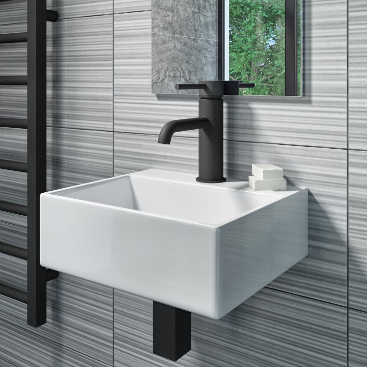 Black Cloakroom Mono Basin Mixer Tap - Arissa